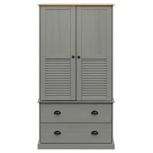  VIGO szürke tömör fenyőfa szekrény 90 x 55 x 170 cm