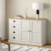  VIGO fehér tömör fenyőfa fiókos tálalószekrény 113x40x75 cm