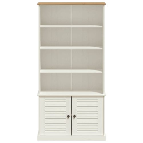  VIGO fehér tömör fenyőfa könyvespolc 85x35x170 cm