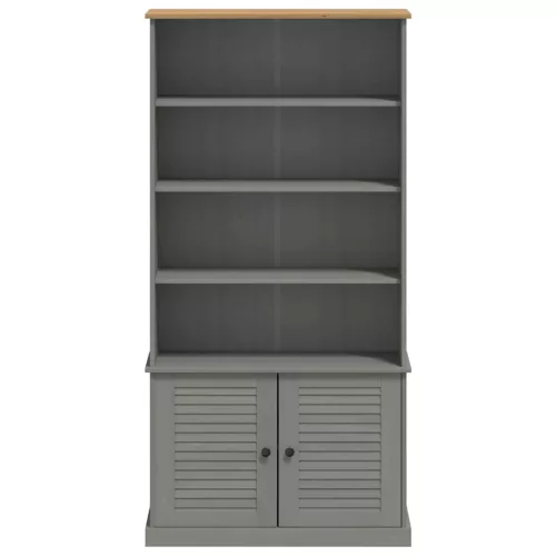  VIGO szürke tömör fenyőfa könyvespolc 85x35x170 cm