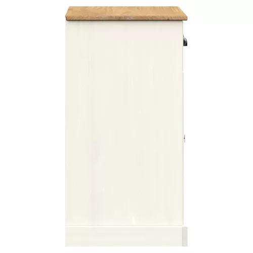  VIGO fehér tömör fenyőfa fiókos tálalószekrény 78x40x75 cm