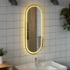  ovális LED-es fürdőszobai tükör 90 x 40 cm