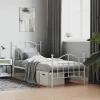  fehér fém ágykeret fej- és lábtámlával 90x200 cm
