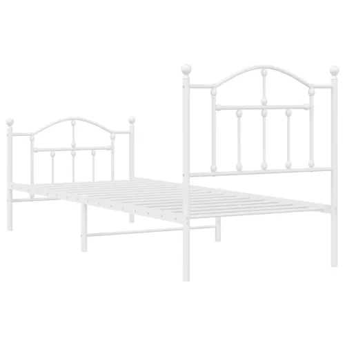  fehér fém ágykeret fej- és lábtámlával 90x200 cm