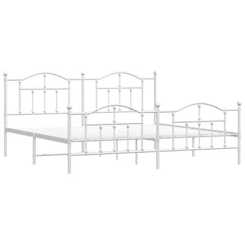  fehér fém ágykeret fej- és lábtámlával 200x200 cm