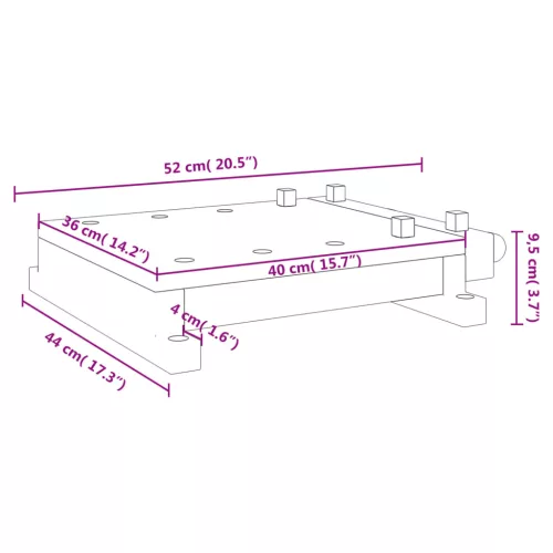  tömör akácfa munkapadlap satuval 52x44x9,5 cm