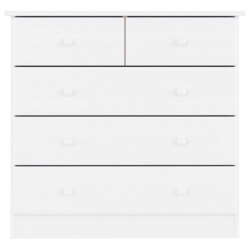  ALTA fehér tömör fenyőfa komód 77x35x73 cm