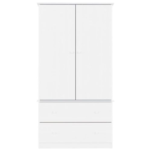  ALTA fehér tömör fenyőfa ruhásszekrény 90x55x170 cm