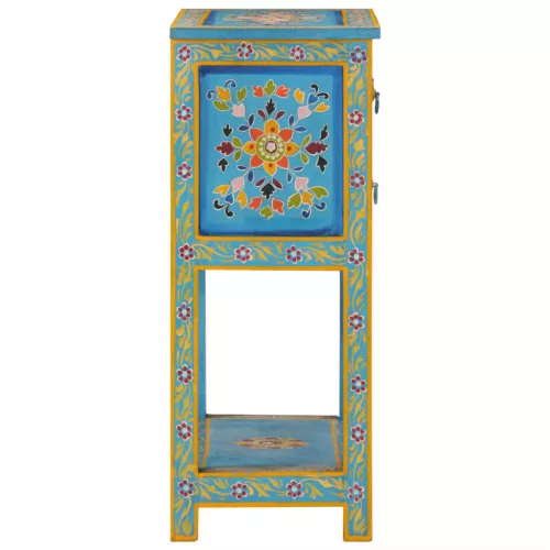  türkiz tömör mangófa tálalószekrény 55 x 30 x 76 cm