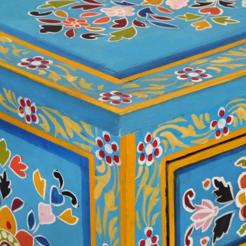  türkiz tömör mangófa tálalószekrény 55 x 30 x 76 cm