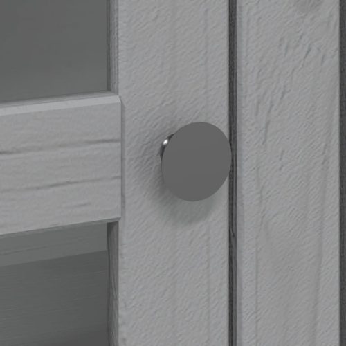  BODO szürke tömör fenyőfa szekrény üvegajtókkal