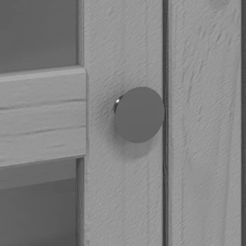  BODO szürke tömör fenyőfa szekrény üvegajtókkal