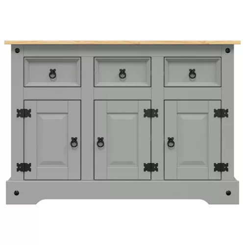  Corona szürke tömör mexikói fenyő tálalószekrény 112x43x78 cm