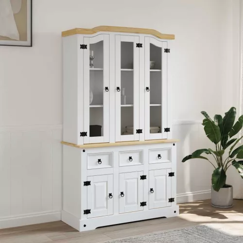  Corona fehér tömör mexikói fenyő magasszekrény 112x43x196 cm