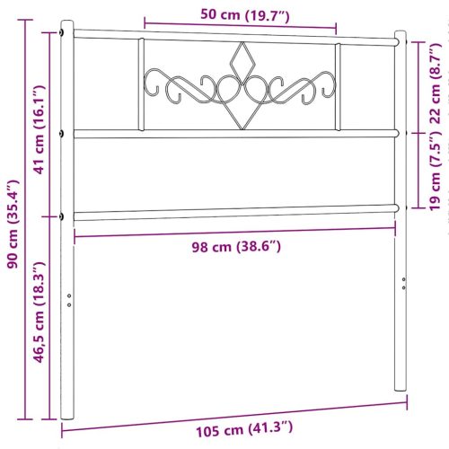  fehér fém csere fejtámla 100 cm