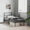  fekete fém ágykeret fejtámlával 80 x 200 cm
