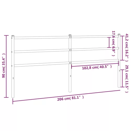  fehér fém fejtámla 200 cm