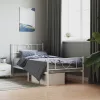  fehér fém ágykeret fej- és lábtámlával 107 x 203 cm