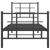  fekete fém ágykeret fej- és lábtámlával 75 x 190 cm