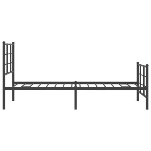  fekete fém ágykeret fej- és lábtámlával 75 x 190 cm
