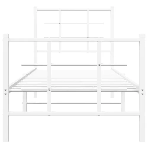  fehér fém ágykeret fej- és lábtámlával 75 x 190 cm