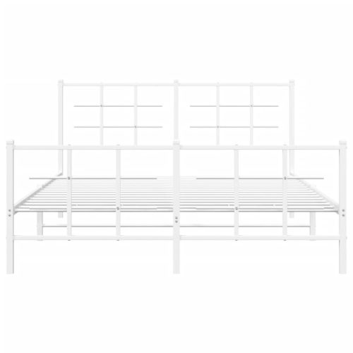  fehér fém ágykeret fej- és lábtámlával 150x200 cm