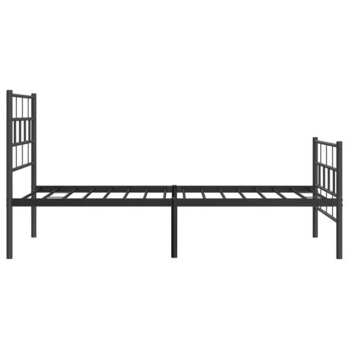  fekete fém ágykeret fej- és lábtámlával 107 x 203 cm