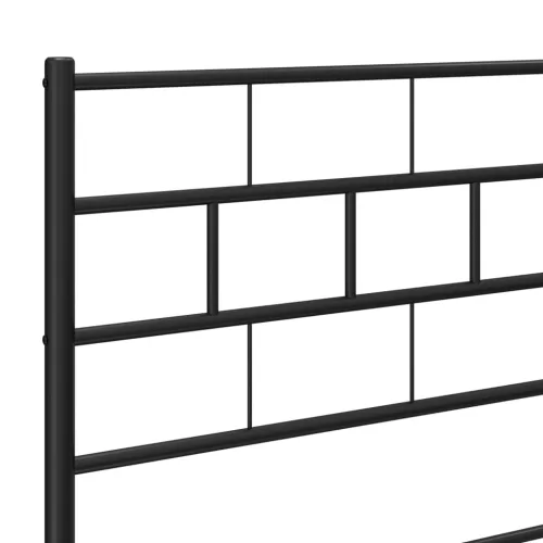  fekete fém ágykeret fej- és lábtámlával 107 x 203 cm