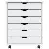  MOSS fehér tömör fenyőfa görgős szekrény fiókokkal