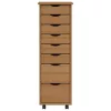 MOSS mézbarna tömör fenyőfa görgős szekrény fiókokkal
