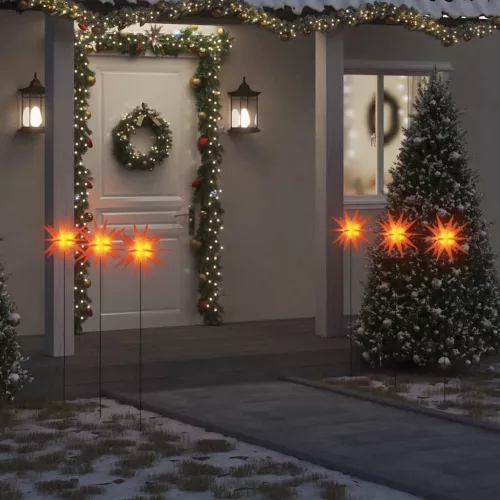  3 db összecsukható tüskés piros karácsonyi lámpa LED-del 35 cm