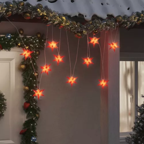  10 db piros karácsonyi lámpa LED-del 10 cm