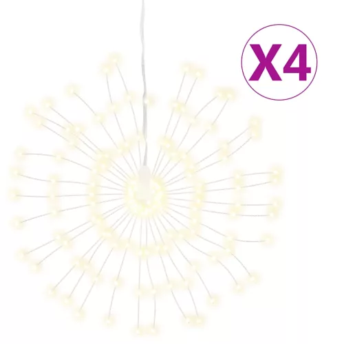  4 db karácsonyi meleg fehér csillagfény 140 db LED 17 cm