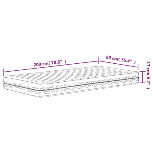  fehér H2/H3 keménységű habmatrac 90 x 200 cm