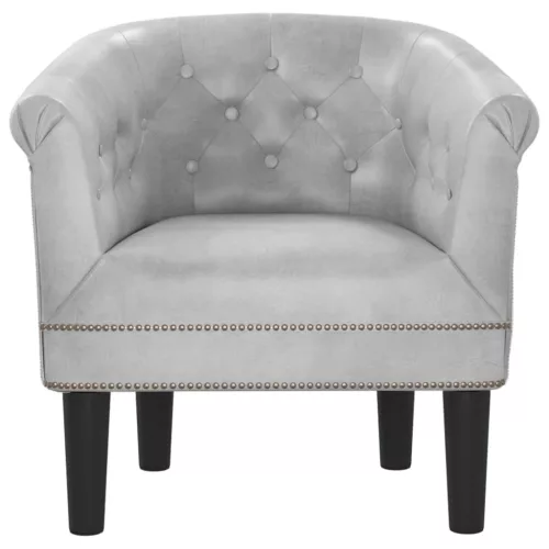  ezüstszínű műbőr kagylófotel