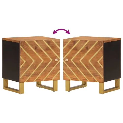  fekete-barna tömör mangófa éjjeliszekrény