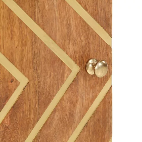  barna és fekete tömör mangófa fürdőszobaszekrény 38x33,5x58 cm