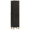 barna és fekete tömör mangófa fürdőszobaszekrény 38x33,5x160 cm
