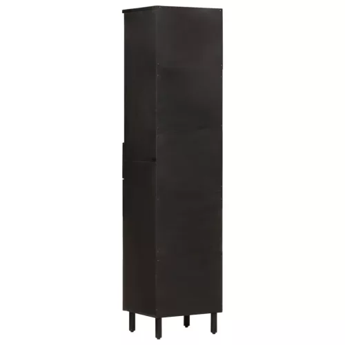  fekete tömör mangófa fürdőszobaszekrény 38 x 33 x 160 cm