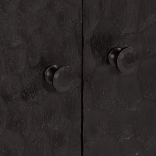  fekete tömör mangófa tálalószekrény 60 x 33 x 75 cm