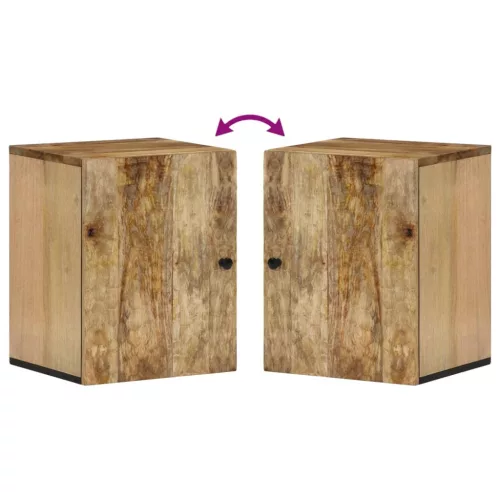  tömör mangófa falra szerelhető fürdőszobaszekrény 38x33x48 cm