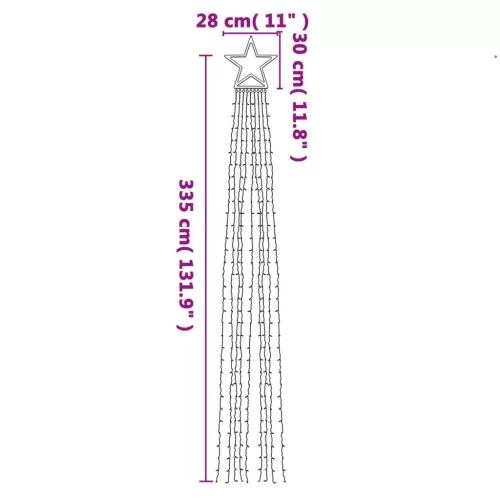  kék 320 LED-es karácsonyfafüzér 375 cm