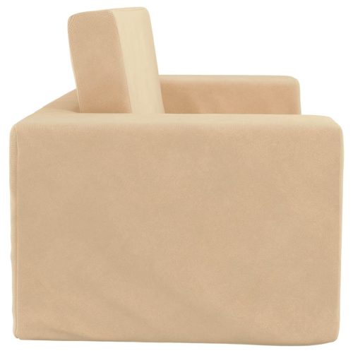  kétszemélyes krémszínű puha plüss gyerek kanapéágy