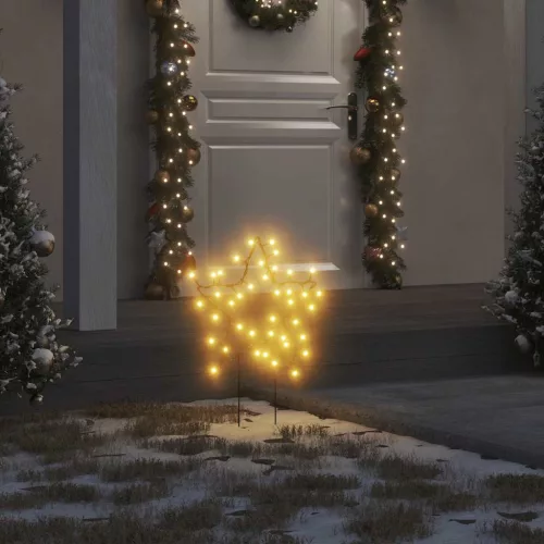  karácsonyi csillag fénydekoráció 3 cövekkel 50 LED 29 cm