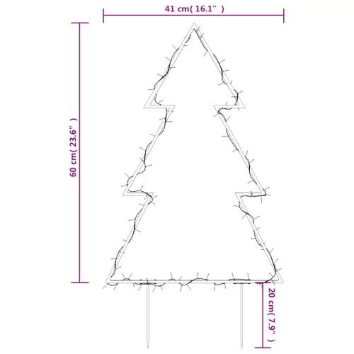  karácsonyi fa fénydekoráció 80 LED 60 cm