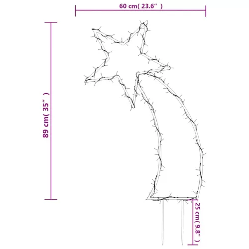  karácsonyi hullócsillag fénydekoráció cövekekkel 115 LED 89 cm