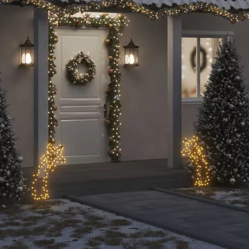  karácsonyi hullócsillag fénydekoráció cövekkel 80 LED 62 cm