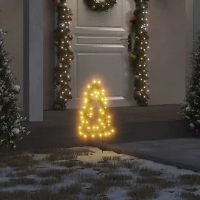  karácsonyfa fénydekoráció 3 db cövekkel 50 LED 30 cm