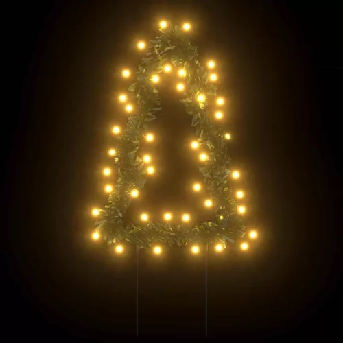  karácsonyfa fénydekoráció 3 db cövekkel 50 LED 30 cm