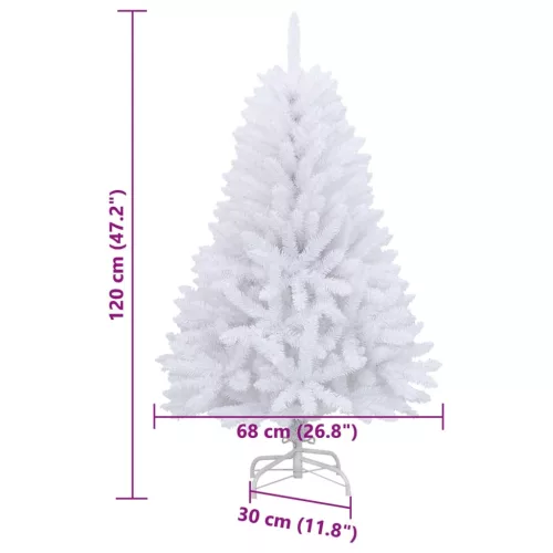  fehér csuklópántos műkarácsonyfa állvánnyal 120 cm